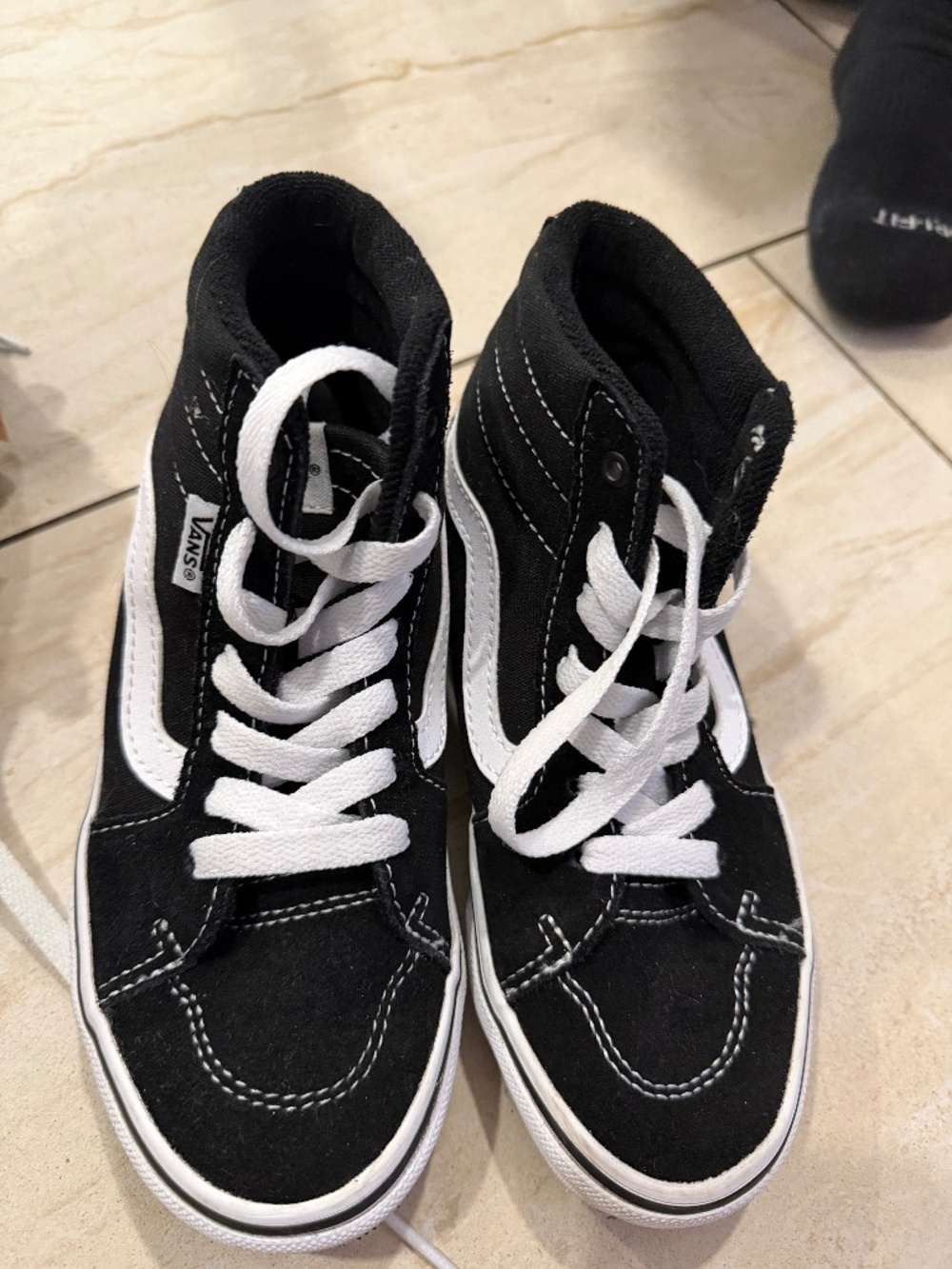 VANS sneakers girls or boys Black and white Filmore high top